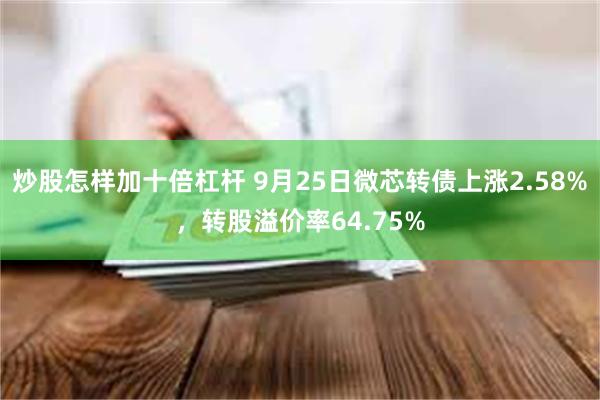 炒股怎样加十倍杠杆 9月25日微芯转债上涨2.58%，转股溢价率64.75%